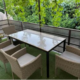 Керамический стол (бежевый мрамор)