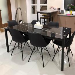 Керамический стол (черный мрамор)