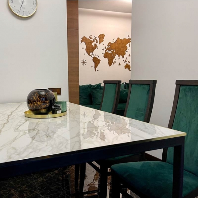 Керамічний стіл (білий мармур)